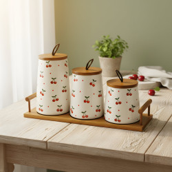Porcelain Jar Set - 3 Pcs